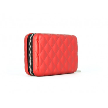 Гаманець на блискавці OGON Quilted zipper на 24 картки, червоний