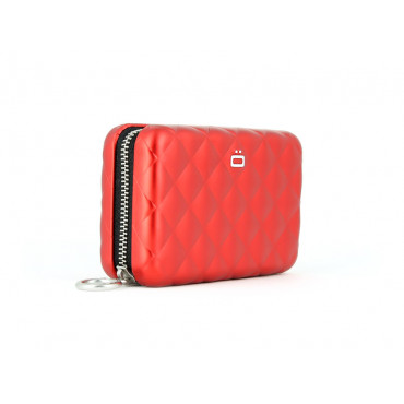 Гаманець на блискавці OGON Quilted zipper на 24 картки, червоний