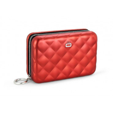Гаманець на блискавці OGON Quilted zipper на 24 картки, червоний