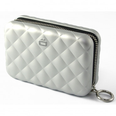 Гаманець на блискавці OGON Quilted zipper на 24 картки, сірий