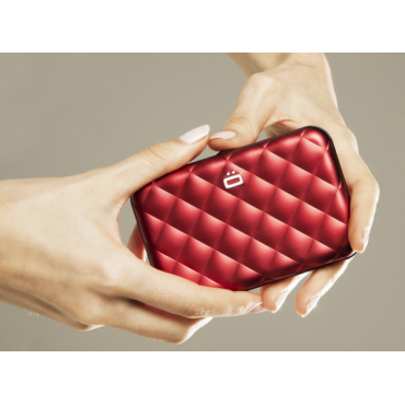 Кардхолдер OGON Quilted Button на 10 карт, червона