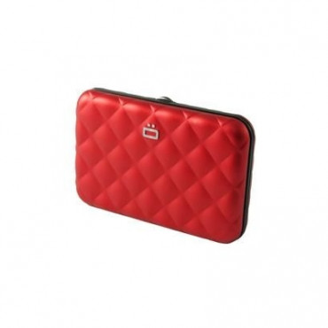 Кардхолдер OGON Quilted Button на 10 карт, червона