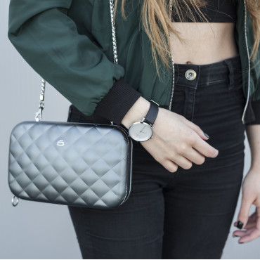 Клатч на блискавки OGON Quilted ledy bag, платиновий