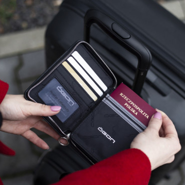 Гаманець на блискавці OGON Quilted passport, рожево-золотистий