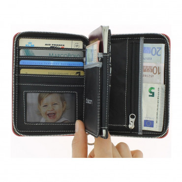Гаманець на блискавці OGON Quilted passport, рожево-золотистий