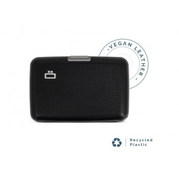 Візитниця OGON Stockholm, чорна рифлена екошкіра