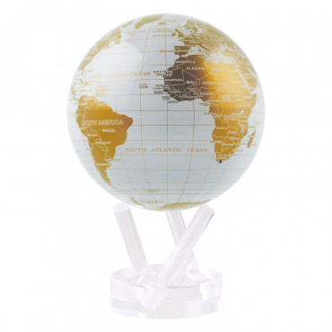 Гиро-глобус Solar Globe Mova  Политическая карта 11,4 см, бело-золотой (MG-45-WGE)