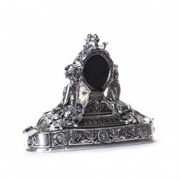 Часы настольные Воин (серебро), 35 см
