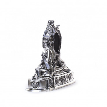 Часы настольные Воин (серебро), 35 см