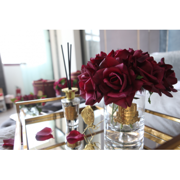 Парфюмированные цветы Cote Noire «Букет бордовых роз-Carmine Red», арома спрей Savon