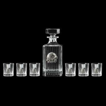 Сет Boss Crystal "ДИРЕКТОРСКИЙ ВОДОЧНЫЙ", графин, 6 рюмок, серебро