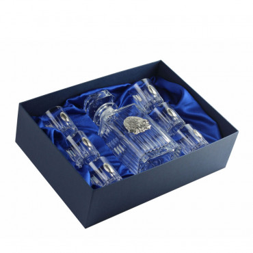 Сет Boss Crystal "ДИРЕКТОРСКИЙ ВОДОЧНЫЙ", графин, 6 рюмок, серебро