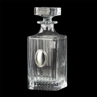 Сет для виски Boss Crystal "ГАРМОНИЯ КВИНТА", графин, 4 стакана, серебро